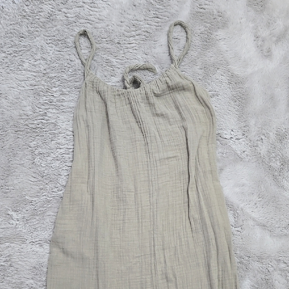 Boho style Taupe back tie flowy long dress